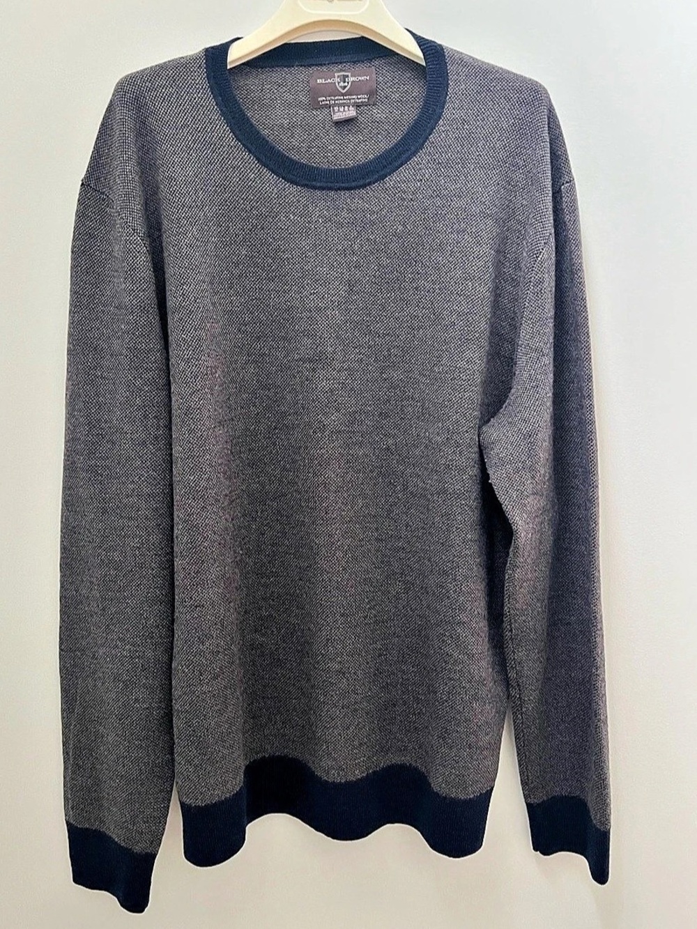 Black & Brown 1826 Merino Wool Crewneck Sweater Size Small Like New